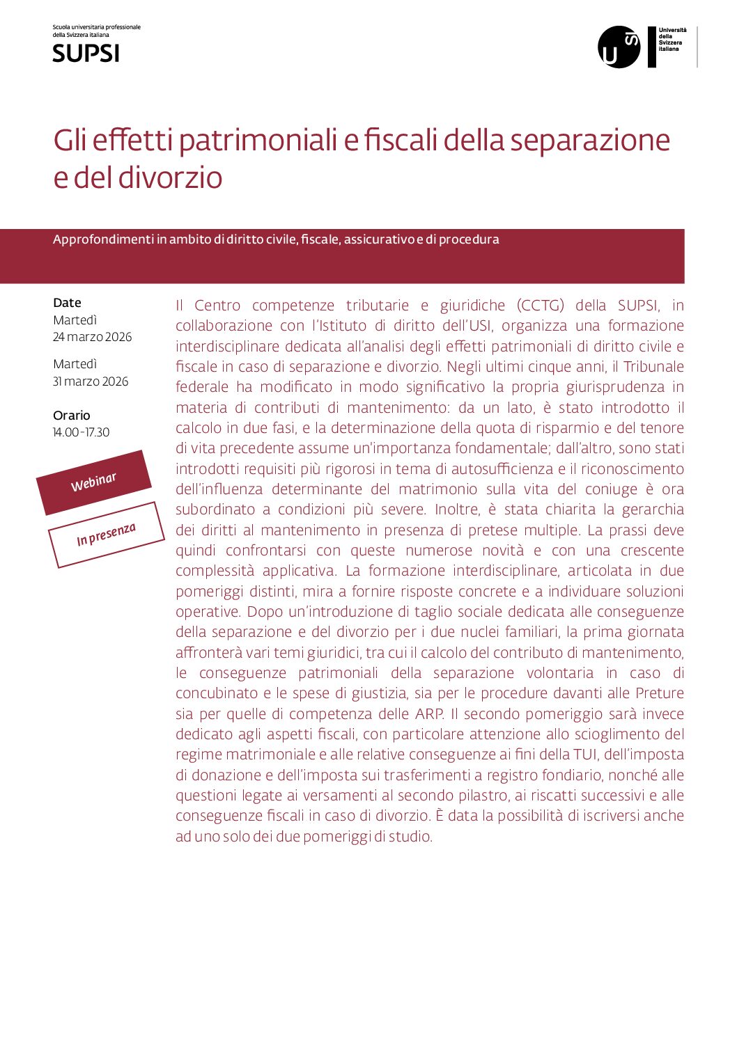 Gli effetti patrimoniali e fiscali della separazione e del divorzio